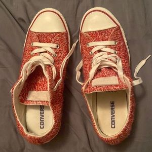 Red Converse tennis shoes